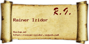 Rainer Izidor névjegykártya